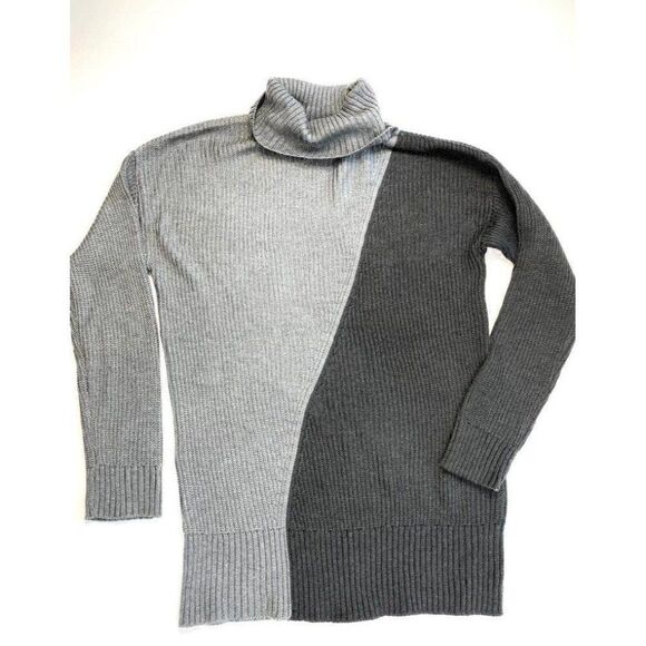 Alfani Sweater Top S Black Grey Asymmetrical-Hem‎ - Picture 1 of 4